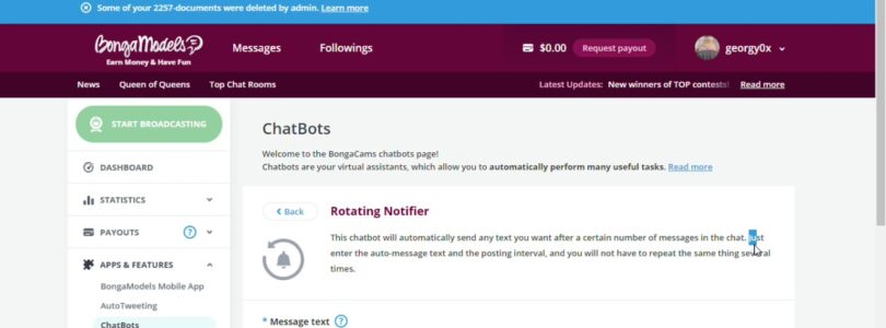 Enable ChatBots on Bongamodels

 Video Tutorial Bongacams