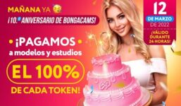 Bongacams is paying 100% of each token to celebrate its 10th anniversary

 Video Tutorial Bongacams