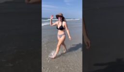 Bikini girl walking | Sexy girl on the beach #shorts #ytshorts #addforadd #addme #asmr

