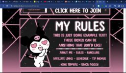 Chaturbate Kuromi Themed Bio

