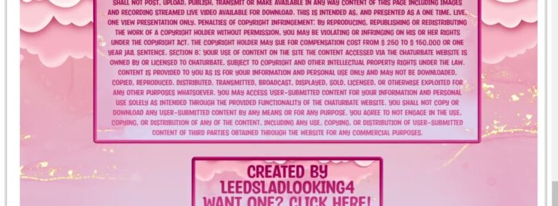 Chaturbate Pink Marble Cloud Themed Bio

