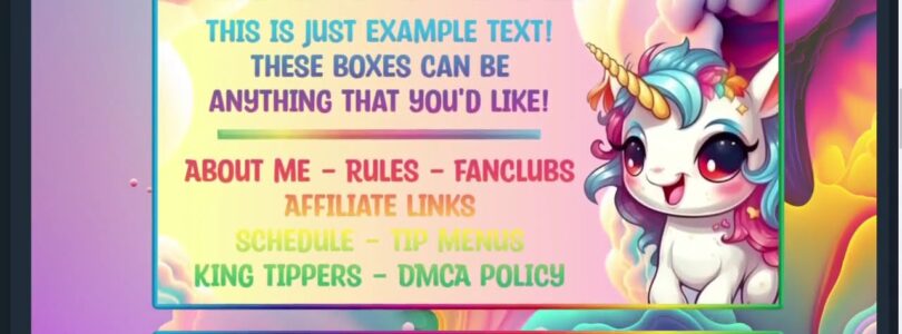 Chaturbate Unicorn Themed Bio

