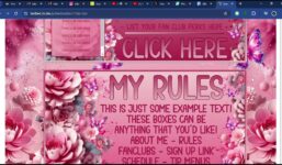 Chaturbate pink flower/butterfly themed bio

