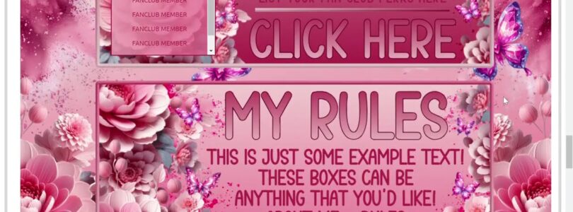 Chaturbate pink flower/butterfly themed bio

